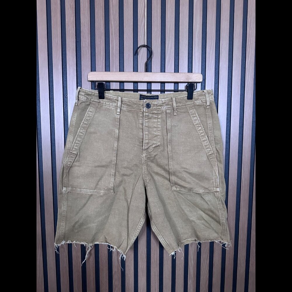 Vintage Abercrombie & Fitch Shorts 30 Mens Beige Carpenter Cargo Cut Off